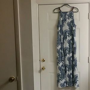 Chico's small pleated maxi dress nwot